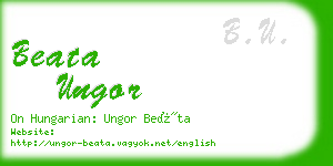 beata ungor business card